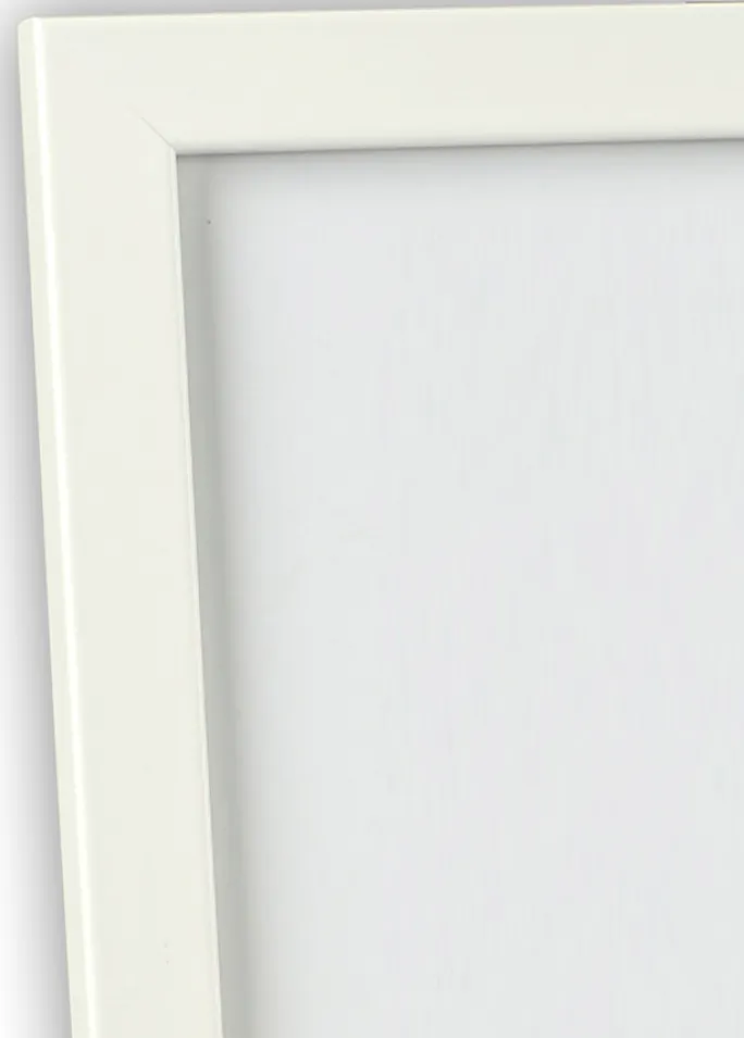 Ramme White Wood Glossy 30x40 cm - Passepartout Hvid 20x28 cm