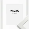 Ramme White Wood Glossy 28x35 cm - Passepartout Hvid 20x25 cm