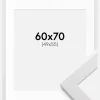 Ramme White Wood 60x70 cm - Passepartout Hvid 50x56 cm