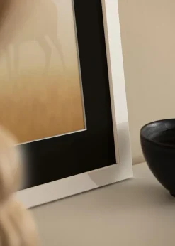 Ramme White Wood 40x100 cm - Passepartout Sort 30x90 cm