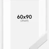 Ramme White Wood 60x90 cm - Passepartout Hvid 40x70 cm