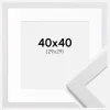 Ramme White Wood 40x40 cm - Passepartout Hvid 30x30 cm