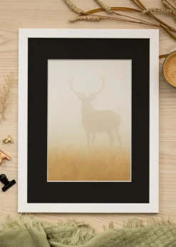 Ramme White Wood 70x90 cm - Passepartout Sort 60x80 cm