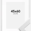 Ramme White Wood 45x60 cm - Passepartout Hvid 32x45 cm