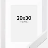 Ramme White Wood 20x30 cm - Passepartout Hvid 15x21 cm (A5)