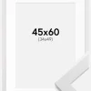 Ramme White Wood 45x60 cm - Passepartout Hvid 35x50 cm