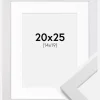 Ramme White Wood 20x25 cm - Passepartout Hvid 15x20 cm