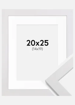 Ramme White Wood 20x25 cm - Passepartout Hvid 15x20 cm