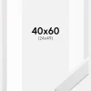 Ramme White Wood 40x60 cm - Passepartout Hvid 25x50 cm
