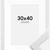 Ramme White Wood 30x40 cm - Passepartout Hvid 21x30 cm