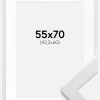 Ramme White Wood 55x70 cm - Passepartout Hvid 43,2x61 cm (A2+)