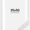 Ramme White Wood 35x50 cm - Passepartout Hvid 11x17 inches