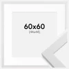 Ramme White Wood 60x60 cm - Passepartout Hvid 45x45 cm
