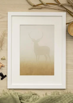 Ramme White Wood 60x60 cm - Passepartout Hvid 45x45 cm