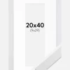 Ramme White Wood 20x40 cm - Passepartout Hvid 10x30 cm