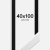 Ramme White Wood 40x100 cm - Passepartout Sort 30x91 cm