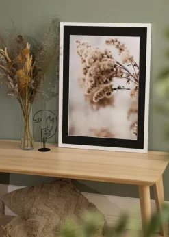 Ramme White Wood 40x100 cm - Passepartout Sort 30x91 cm