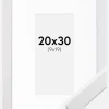 Ramme White Wood 20x30 cm - Passepartout Hvid 10x20 cm