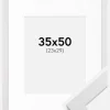 Ramme White Wood 35x50 cm - Passepartout Hvid 24x30 cm