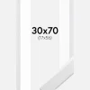 Ramme White Wood 30x70 cm - Passepartout Hvid 18x57 cm