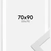 Ramme White Wood 70x90 cm - Passepartout Hvid 60x80 cm
