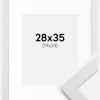 Ramme White Wood 28x35 cm - Passepartout Hvid 20x25 cm