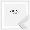 Ramme White Wood 60x60 cm - Passepartout Hvid 50x50 cm