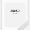 Ramme White Wood 35x50 cm - Passepartout Hvid 30x35 cm