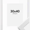 Ramme White Wood 30x40 cm - Passepartout Hvid 20x28 cm