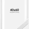 Ramme White Wood 40x60 cm - Passepartout Hvid 32,9x48,3 cm (A3+)