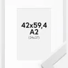 Ramme White Wood 42x59,4 cm (A2) - Passepartout Hvid 25x38 cm
