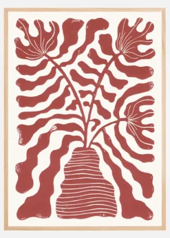 Red Flowers In a Vase Plakat (21x29.7 cm (A4))