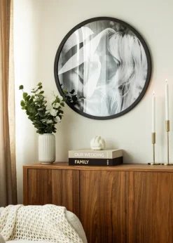 Rund Ramme Akrylglas Sort 20 cm Ø