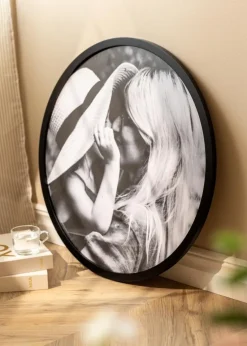 Rund Ramme Akrylglas Sort 70 cm Ø