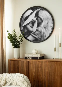 Rund Ramme Akrylglas Sort 40 cm Ø