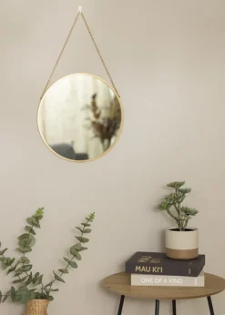 Rundt Spejl Modern Guld 41 cm Ø