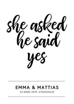 She asked he said yes (21x29,7 cm (A4))