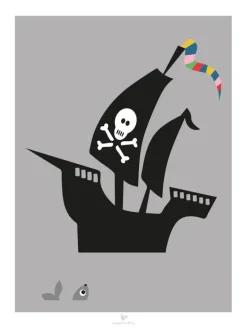 Ship - grey Plakat (30x40 cm)