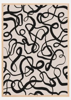 Simple Black Loops Pattern Plakat (21x29.7 cm (A4))