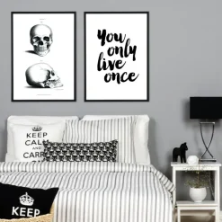 Skole - Skalle 1800-tal Plakat (21x29.7 cm (A4))