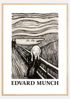 Skriet- The Scream - Monochrome Version Plakat (21x29.7 cm (A4))