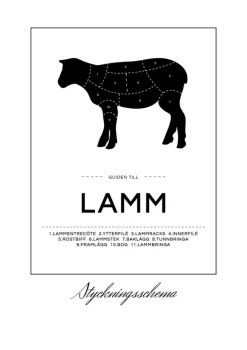 Skæringsskema lam Plakat (21x29.7 cm (A4))