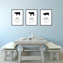 Skæringsskema lam Plakat (21x29.7 cm (A4))