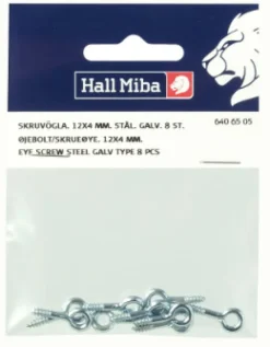 Skrueøje 12 x 4 mm stål galvaniseret 8-p