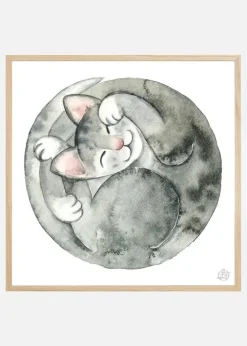 Sleeping Cat Plakat (30x30 cm)