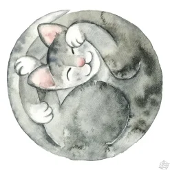 Sleeping Cat Plakat (30x30 cm)