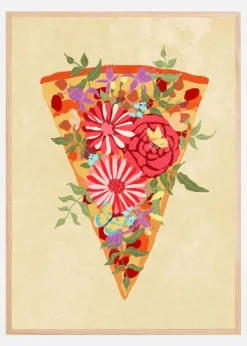 Slice of flower pizza Plakat (21x29.7 cm (A4))