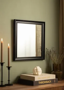 Spejl Alice Sort 48x48 cm