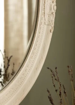 Spejl Antique Hvid Oval 63x73 cm