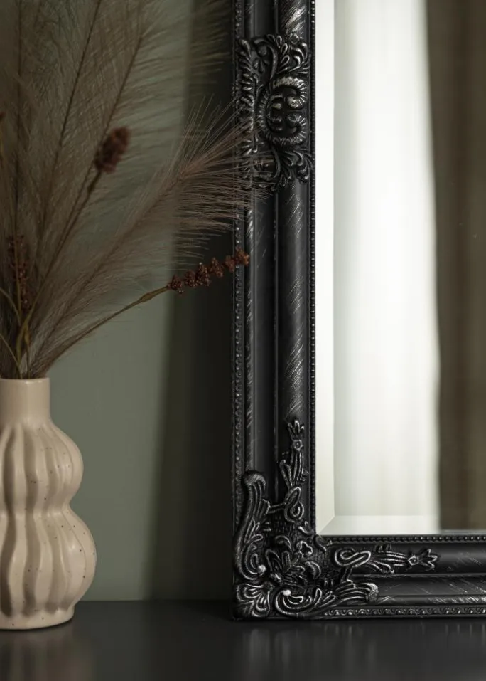 Spejl Bologna Sort 80x80 cm